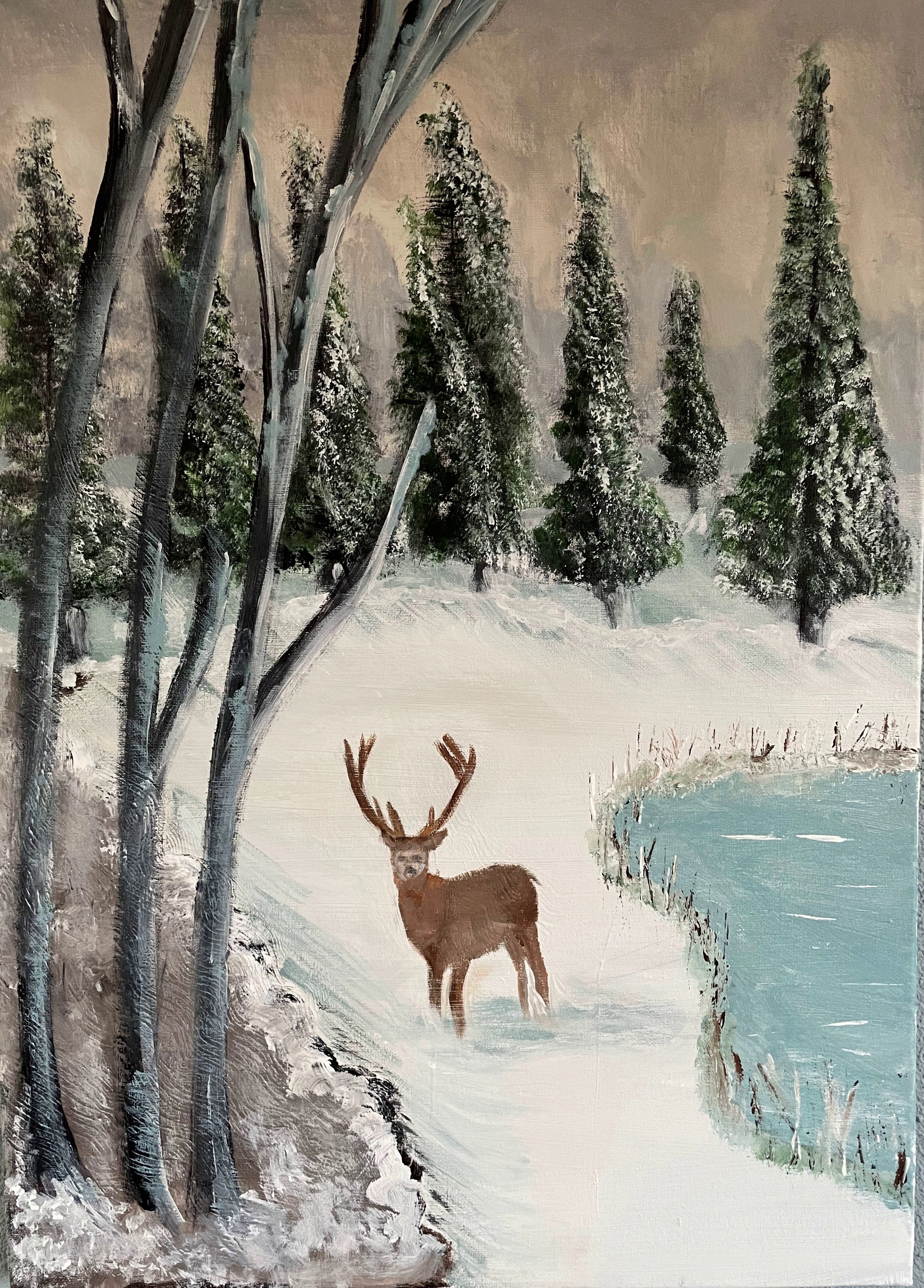 Hobbyschilderijen -Winterlandschap 1